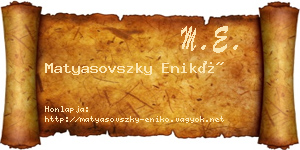 Matyasovszky Enikő névjegykártya