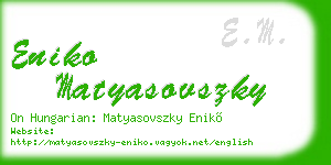 eniko matyasovszky business card